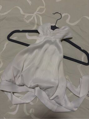 Princess Polly Satin white halter top
